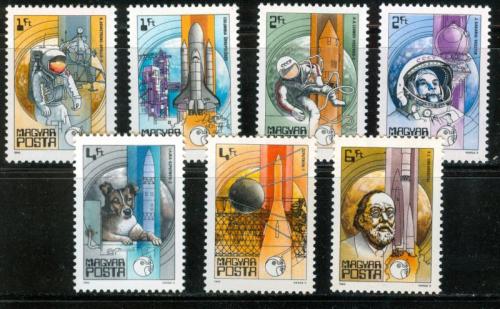 Poštové známky Maïarsko 1982 Prieskum vesmíru Mi# 3557-63