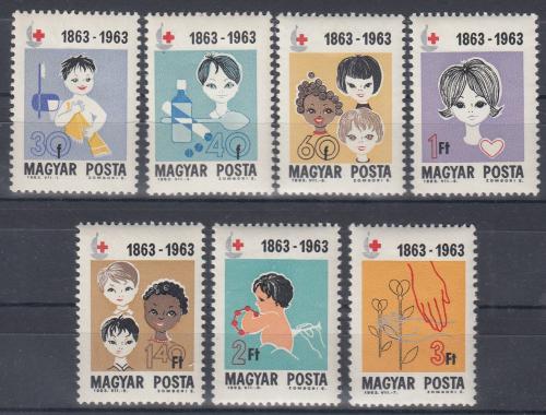 Poštové známky Maïarsko 1963 Mezinárodní èervený køíž Mi# 1944-50
