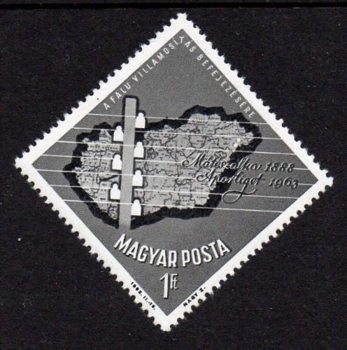 Poštová známka Maïarsko 1963 Elektrifikace vesnic Mi# 1952