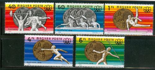 Poštové známky Maïarsko 1976 LOH Montreal Mi# 3164-68