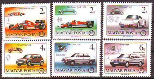 Poštové známky Maïarsko 1986 Automobily Mi# 3828-33