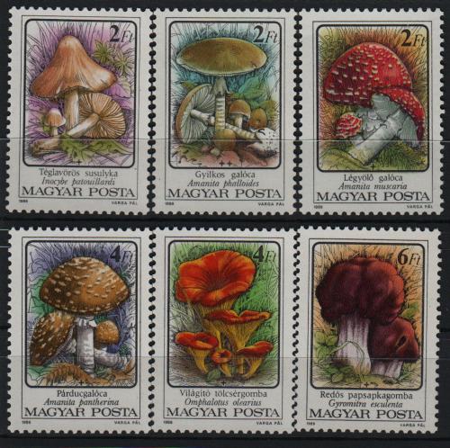 Poštové známky Maïarsko 1986 Huby Mi# 3871-76
