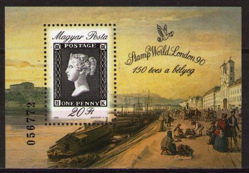Poštová známka Maïarsko 1990 Penny Black, 150. výroèie Mi# Block 209 Kat 5.50€
