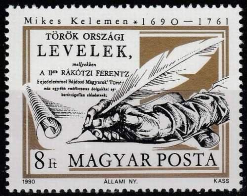 Poštová známka Maïarsko 1990 Psací brko Mi# 4094