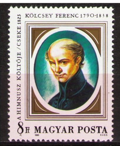 Poštová známka Maïarsko 1990 Ferenc Kölcsey, spisovatel Mi# 4098