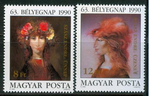 Poštové známky Maïarsko 1990 Umenie, Endre Szász Mi# 4107-08
