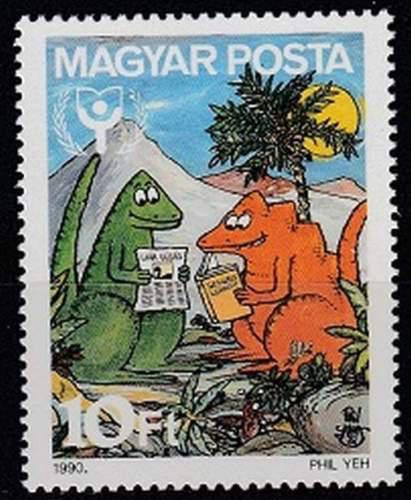 Poštová známka Maïarsko 1990 Dinosaury Mi# 4116