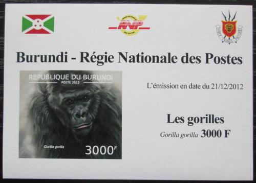 Poštová známka Burundi 2012 Gorila západní neperf. DELUXE Mi# 2851 B Block