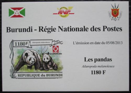 Poštová známka Burundi 2013 Pandy neperf. DELUXE Mi# N/N
