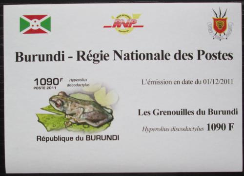 Poštová známka Burundi 2011 Žába neperf. DELUXE Mi# 2063 B Block