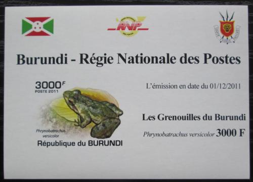 Poštová známka Burundi 2011 Žába neperf. DELUXE Mi# 2065 B Block