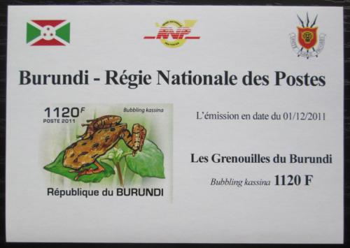 Poštová známka Burundi 2011 Žába neperf. DELUXE Mi# 2067 B Block