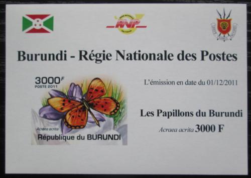 Poštová známka Burundi 2011 Acraea acrita neperf. DELUXE Mi# 2124 B Block