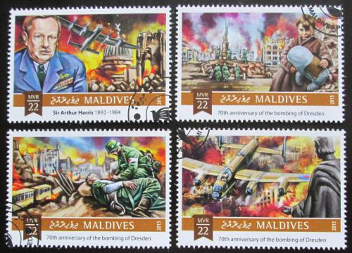 Poštové známky Maldivy 2015 Bombardování Drážïan Mi# 6130-33 Kat 11€