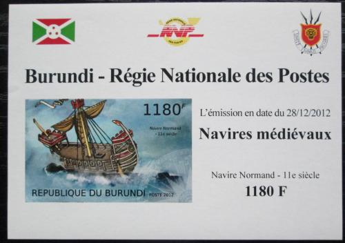 Poštová známka Burundi 2012 Normanská loï neperf. DELUXE Mi# 2858 B Block