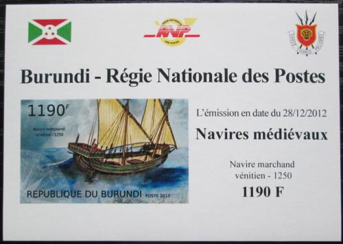 Poštová známka Burundi 2012 Benátská obchodní loï neperf DELUXE Mi# 2859 B Block