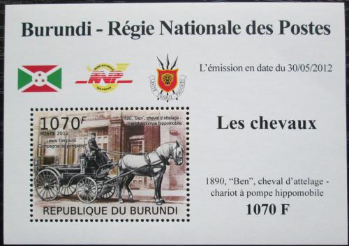 Poštová známka Burundi 2012 Hasièský dostavník DELUXE Mi# 2401 Block