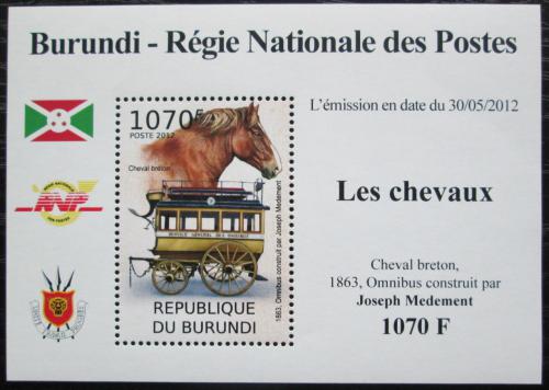 Poštová známka Burundi 2012 Dostavník Omnibus DELUXE Mi# 2403 Block