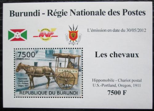 Poštová známka Burundi 2012 Poštový dostavník DELUXE Mi# 2405 Block