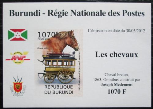 Poštová známka Burundi 2012 Dostavník Omnibus neperf. DELUXE Mi# 2403 B Block