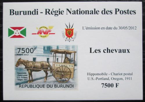 Poštová známka Burundi 2012 Poštový dostavník neperf. DELUXE Mi# 2405 B Block