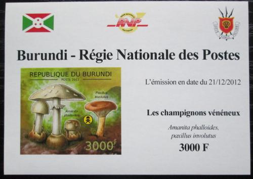 Poštová známka Burundi 2012 Muchomùrka zelená neperf. DELUXE Mi# 2746 B Block