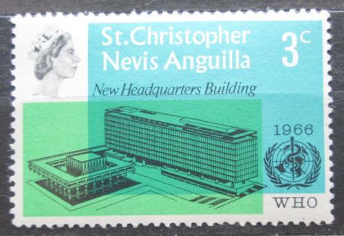 Poštová známka Svätý Krištof 1966 Budova WHO v Ženevì Mi# 170