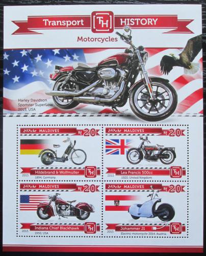 Poštové známky Maldivy 2015 Motocykle Mi# 5495-98 Kat 10€