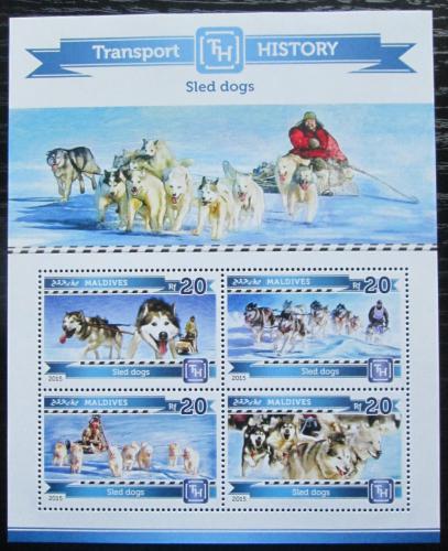 Poštové známky Maldivy 2015 Psí spøežení Mi# 5535-38 Kat 10€