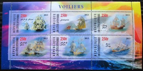Poštové známky Pobrežie Slonoviny 2013 Plachetnice Mi# N/N