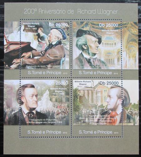 Poštové známky Svätý Tomáš 2013 Richard Wagner, skladatel Mi# 4966-69 Kat 10€