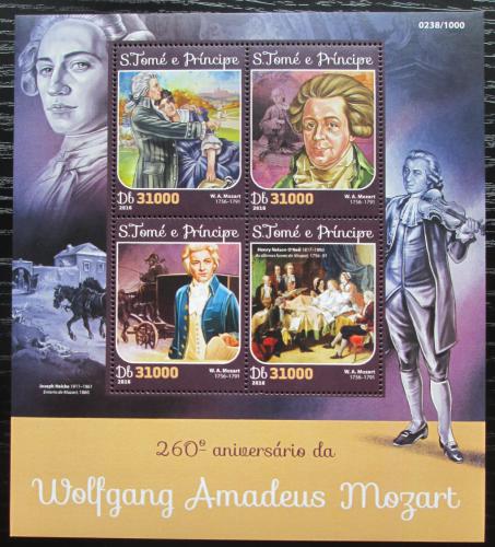 Poštové známky Svätý Tomáš 2016 Wolfgang Amadeus Mozart Mi# 6516-19 Kat 12€