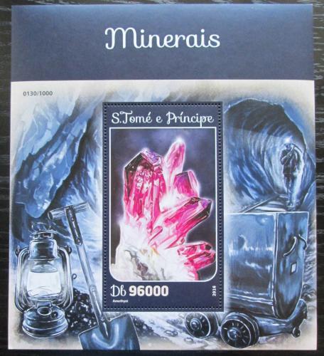 Poštová známka Svätý Tomáš 2016 Minerály Mi# Block 1173 Kat 10€
