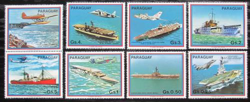 Potov znmky Paraguaj 1983 Lietadlov lode s kupnem Mi# 3656-62