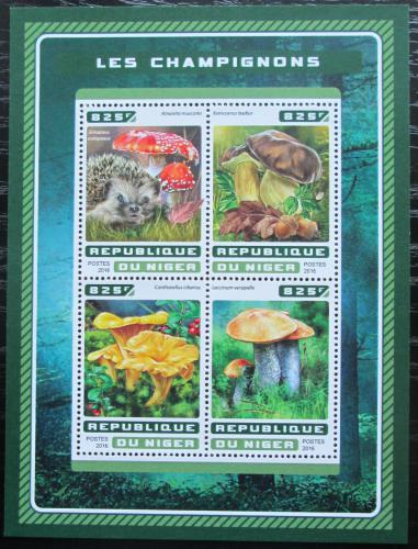 Poštové známky Niger 2016 Huby Mi# 4597-4600 Kat 13€