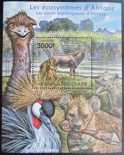 Poštová známka Togo 2011 Fauna afrických bažin Mi# Block 643 Kat 12€
