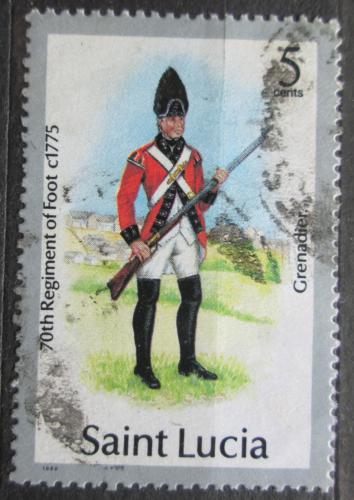 Poštová známka Svätá Lucia 1989 Vojenská uniforma Mi# 748 V