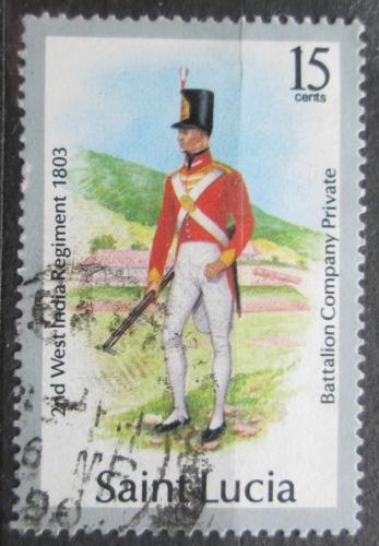 Poštová známka Svätá Lucia 1987 Vojenská uniforma Mi# 886 I 