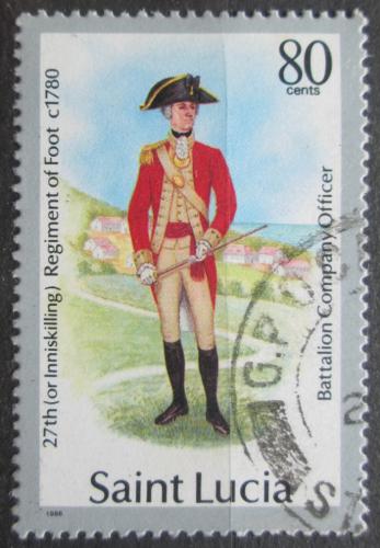 Poštová známka Svätá Lucia 1987 Vojenská uniforma Mi# 888 I 