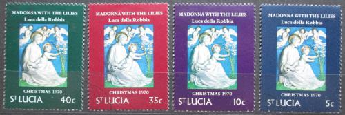 Poštové známky Svätá Lucia 1970 Vianoce, umenie, Luca della Robbia Mi# 278-81
