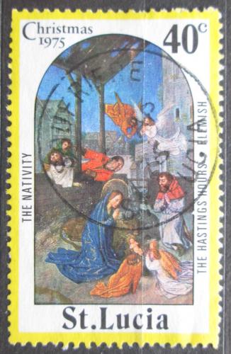 Poštová známka Svätá Lucia 1975 Vianoce, narození Krista Mi# 370
