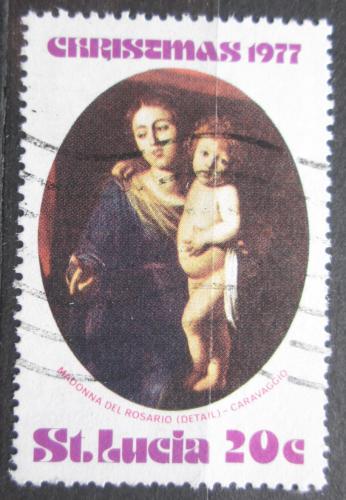 Poštová známka Svätá Lucia 1977 Vianoce, umenie, Caravaggio Mi# 423
