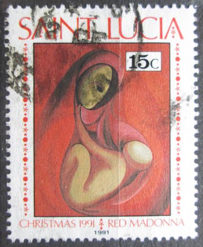 Poštová známka Svätá Lucia 1991 Vianoce, náboženské umenie Mi# 996