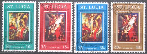 Poštové známky Svätá Lucia 1971 Ve¾ká noc, umenie, Rubens Mi# 282-85