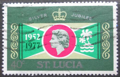 Poštová známka Svätá Lucia 1977 Krá¾ovna Alžbeta II. Mi# 409