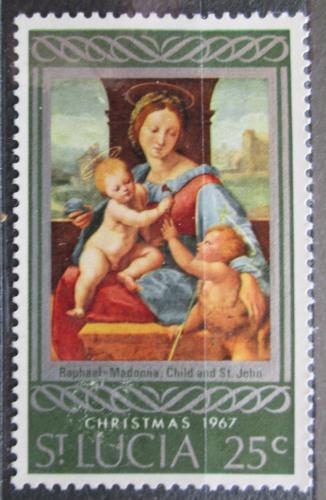 Poštová známka Svätá Lucia 1967 Vianoce, umenie, Raffaello Santi Mi# 220