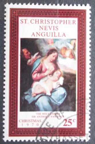 Poštová známka Svätý Krištof a Nevis 1970 Vianoce, umenie, A. van Dyck Mi# 228