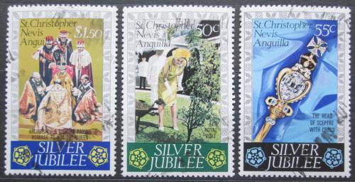 Poštové známky Svätý Krištof a Nevis 1977 Vláda Alžbìty II. Mi# 325-27