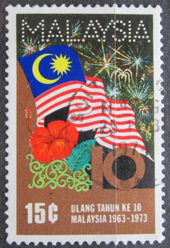 Poštová známka Malajsie 1973 Štátna vlajka Mi# 105