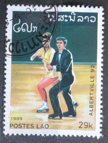 Poštová známka Laos 1989 ZOH Albertville, krasobruslení Mi# 1152